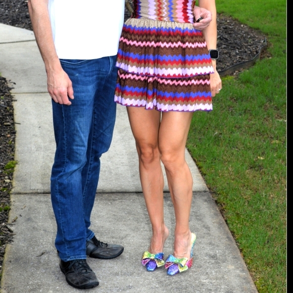 Nalebe Dimante Mule Heel Sandals Glitter Black Nalebe Mules MSRP $730 - Picture 16 of 17